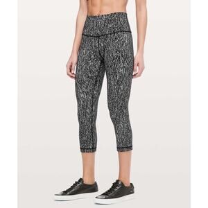 Lululemon Wunder Under Crop High Rise 21" Luon Suited Jacquard Leggings Size 4